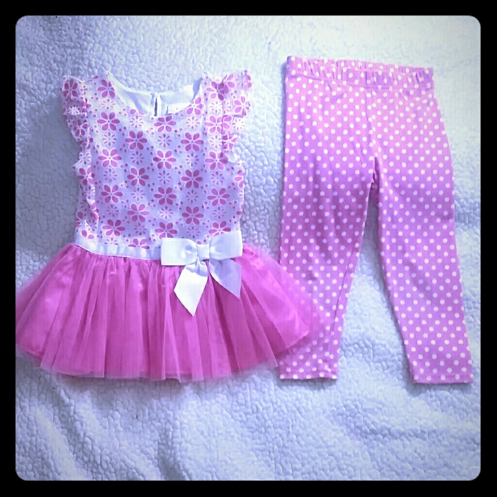 Youngland toddler girl tutu and leggings set. - Picture 1 of 3